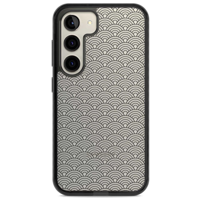 Abstract Lines: Scalloped Pattern Phone Case Samsung S22 / Black Impact Case,Samsung S23 / Black Impact Case Blanc Space