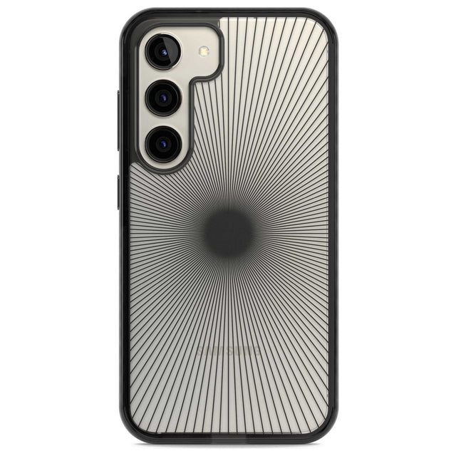 Abstract Lines: Sunburst Phone Case Samsung S22 / Black Impact Case,Samsung S23 / Black Impact Case Blanc Space