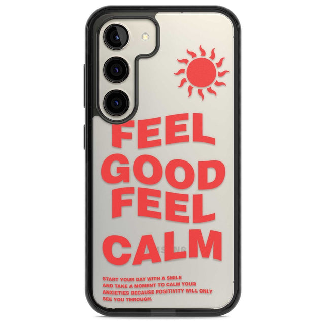 Feel Good Feel Calm (Red) Phone Case Samsung S22 / Black Impact Case,Samsung S23 / Black Impact Case Blanc Space