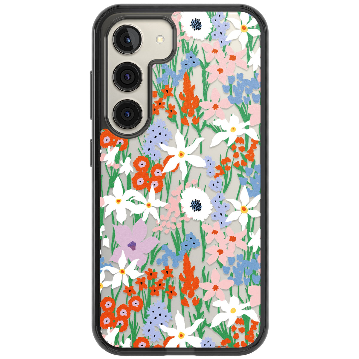 Floral Bouquet: Vibrant Blooms Samsung S22 / Samsung S22 Plus / Samsung S23 / Samsung S23 Plus / Samsung S24 / Samsung S24 Plus Impact Black Phone Case front