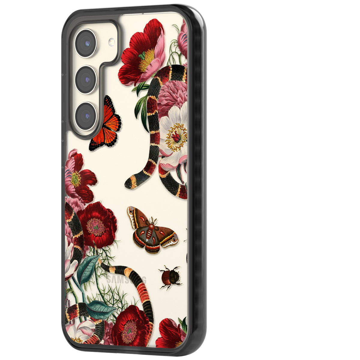 Botanical Snake Samsung S22 / Samsung S22 Plus / Samsung S23 / Samsung S23 Plus / Samsung S24 / Samsung S24 Plus Impact Black Phone Case side