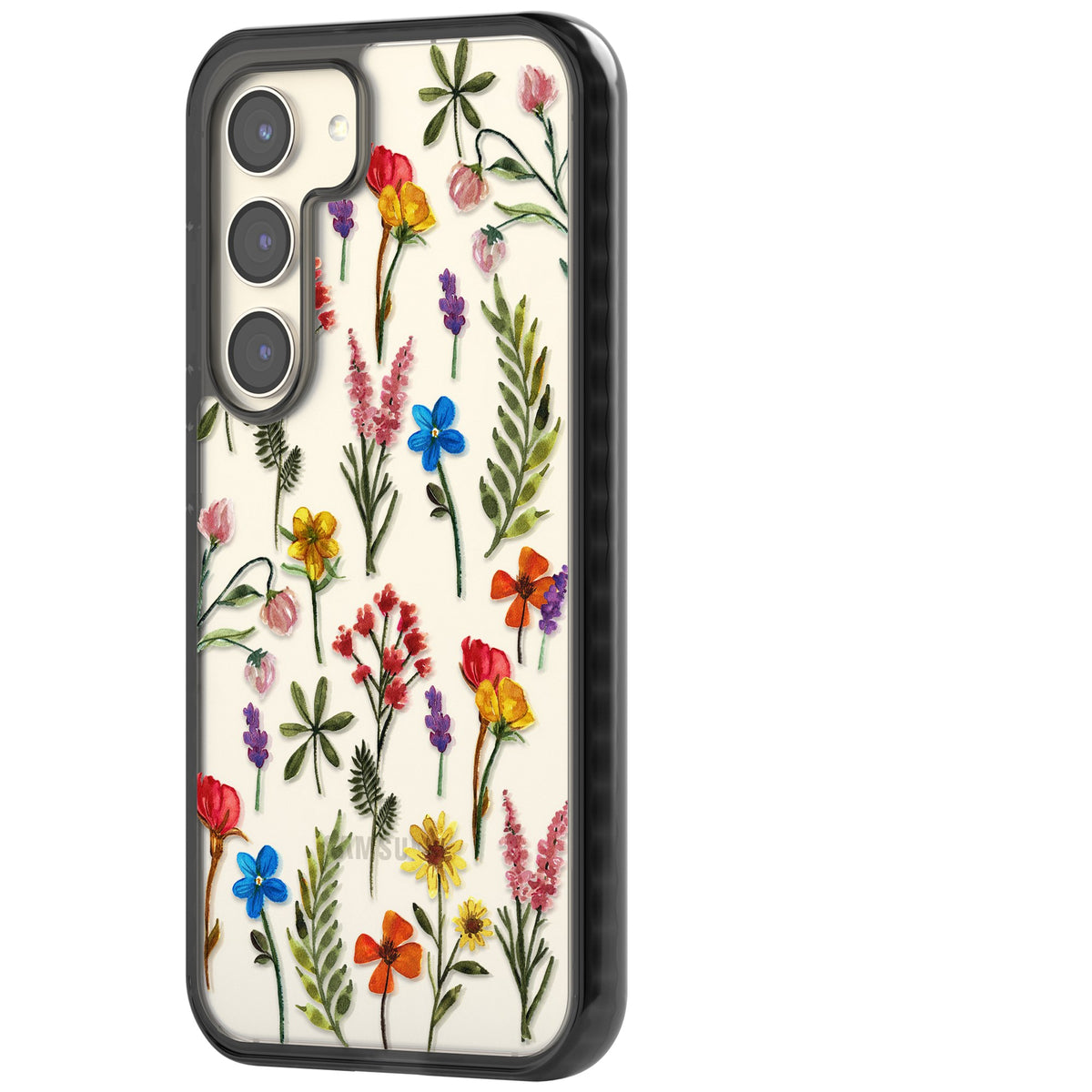 Spring Botanicals Samsung S22 / Samsung S22 Plus / Samsung S23 / Samsung S23 Plus / Samsung S24 / Samsung S24 Plus Impact Black Phone Case side