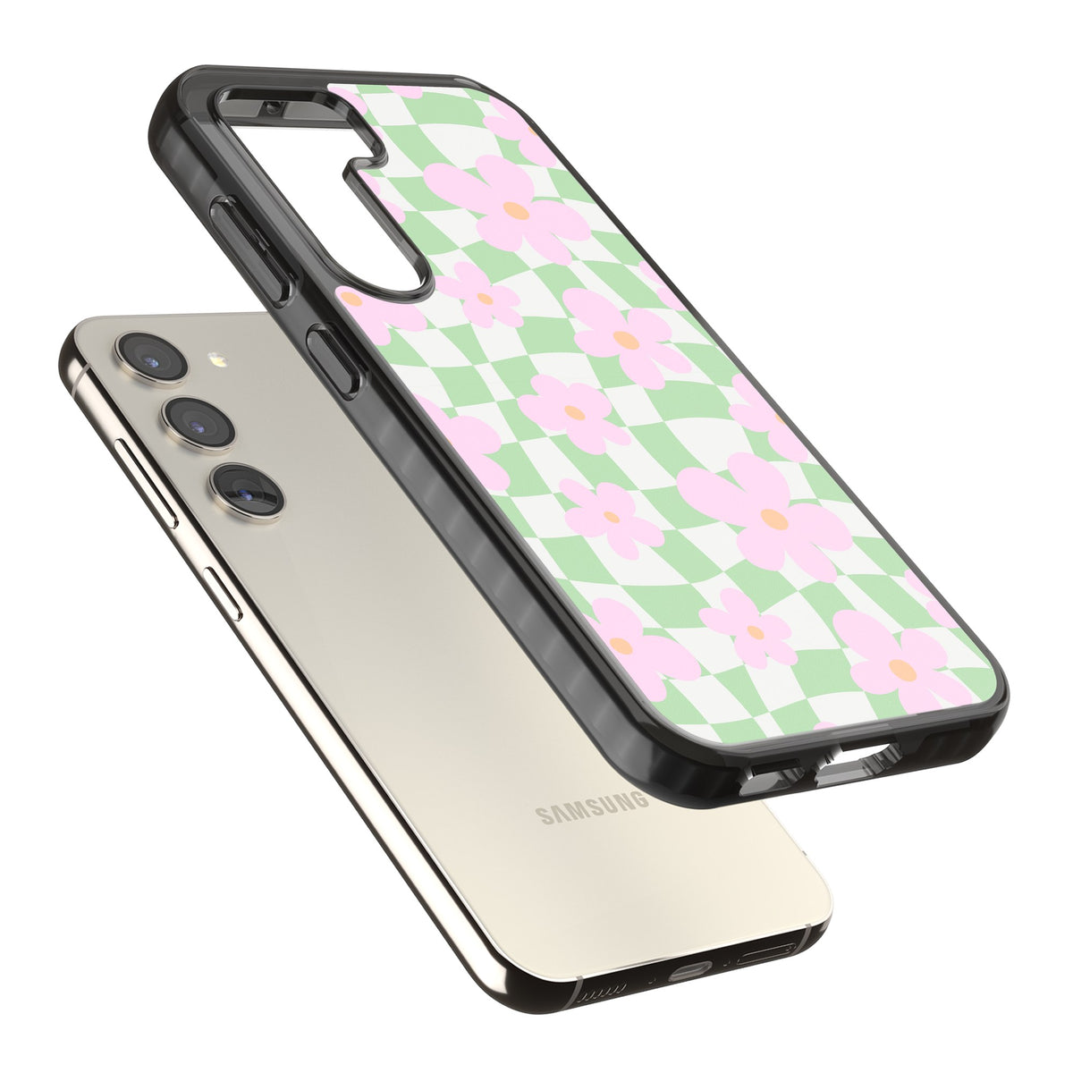 Spring Picnic Samsung S22 / Samsung S22 Plus / Samsung S23 / Samsung S23 Plus / Samsung S24 / Samsung S24 Plus Impact Black Phone Case angled