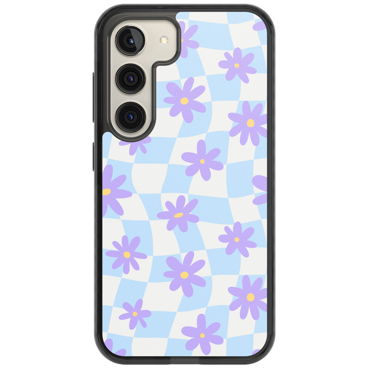 Serene Skies & Flowers Samsung S22 / Samsung S22 Plus / Samsung S23 / Samsung S23 Plus / Samsung S24 / Samsung S24 Plus Impact Black Phone Case front
