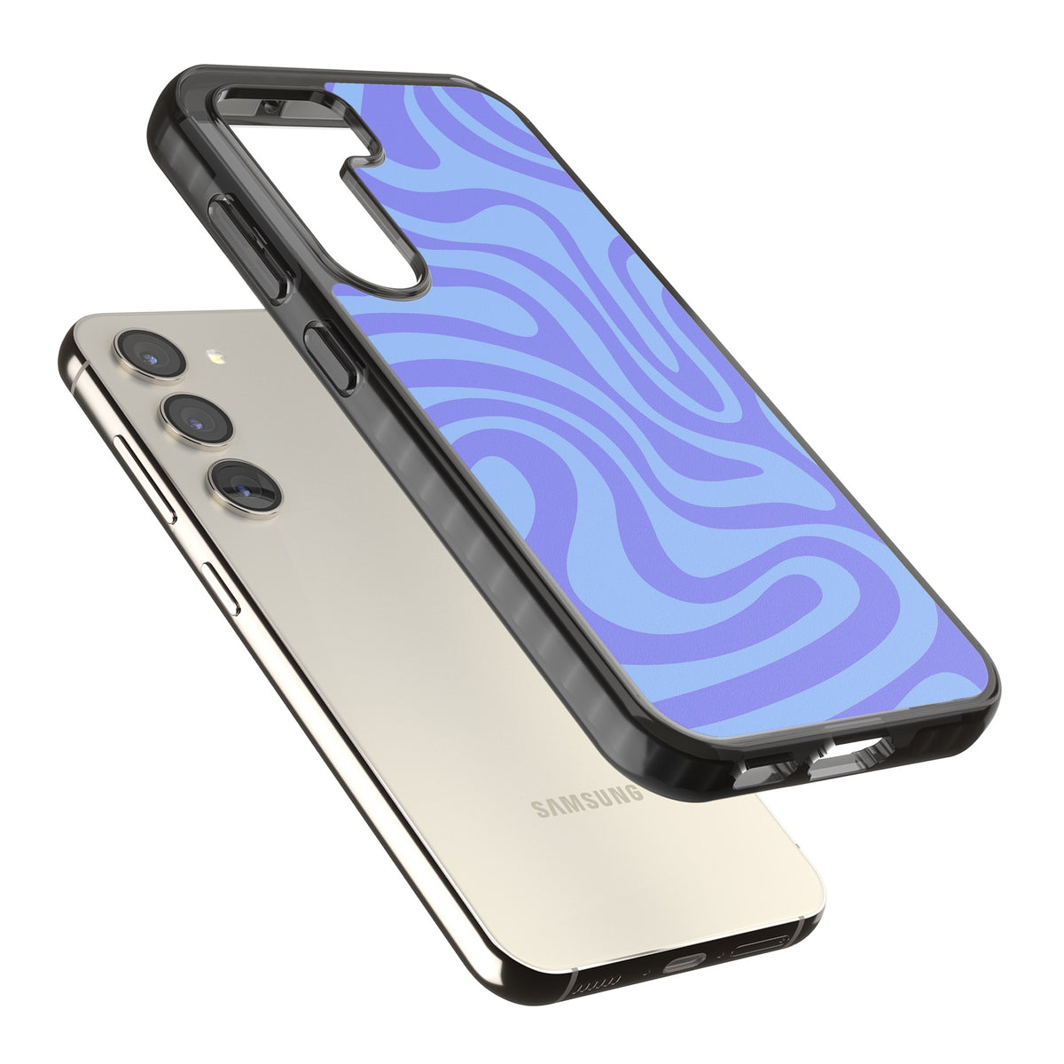 Tranquil Waves Samsung S22 / Samsung S22 Plus / Samsung S23 / Samsung S23 Plus / Samsung S24 / Samsung S24 Plus Impact Black Phone Case angled