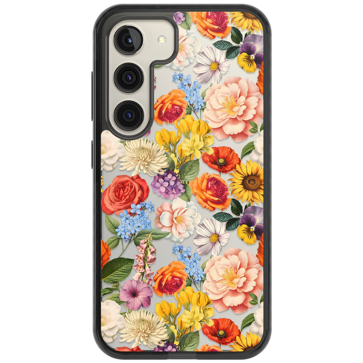 Bloom Basket Samsung S22 / Samsung S22 Plus / Samsung S23 / Samsung S23 Plus / Samsung S24 / Samsung S24 Plus Impact Black Phone Case front