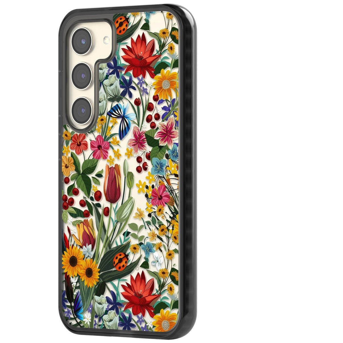 Botanical Bloom Samsung S22 / Samsung S22 Plus / Samsung S23 / Samsung S23 Plus / Samsung S24 / Samsung S24 Plus Impact Black Phone Case side