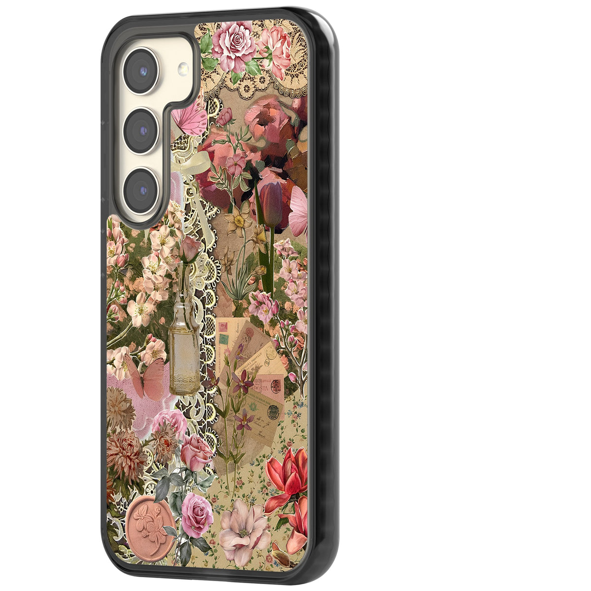 Rose Memoir Samsung S22 / Samsung S22 Plus / Samsung S23 / Samsung S23 Plus / Samsung S24 / Samsung S24 Plus Impact Black Phone Case side