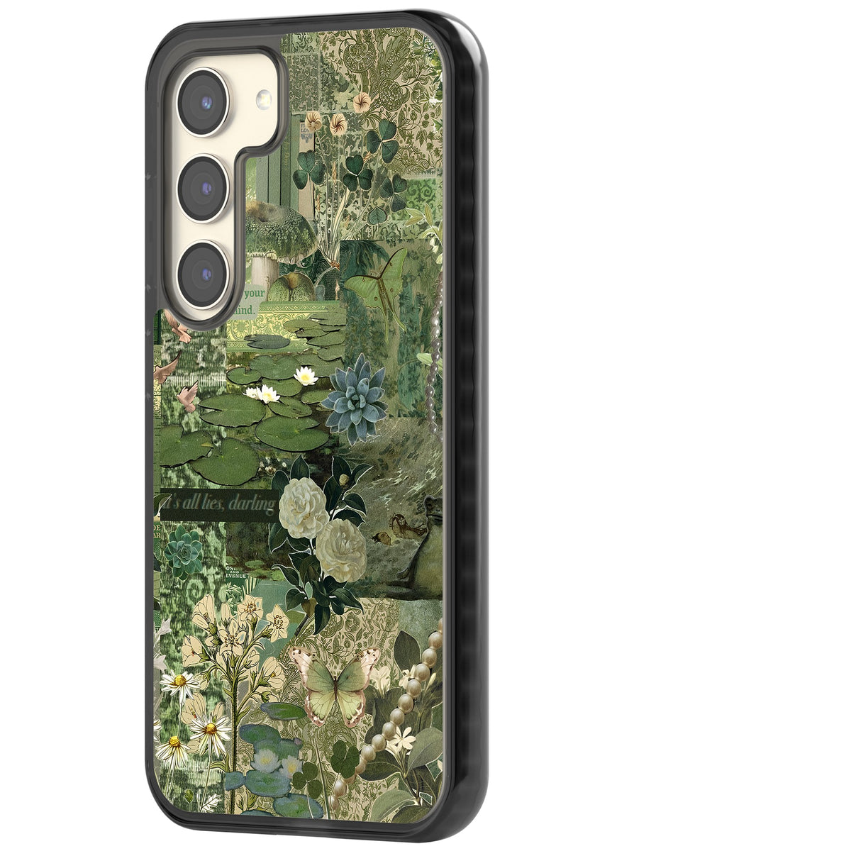 Sage Collage Samsung S22 / Samsung S22 Plus / Samsung S23 / Samsung S23 Plus / Samsung S24 / Samsung S24 Plus Impact Black Phone Case side