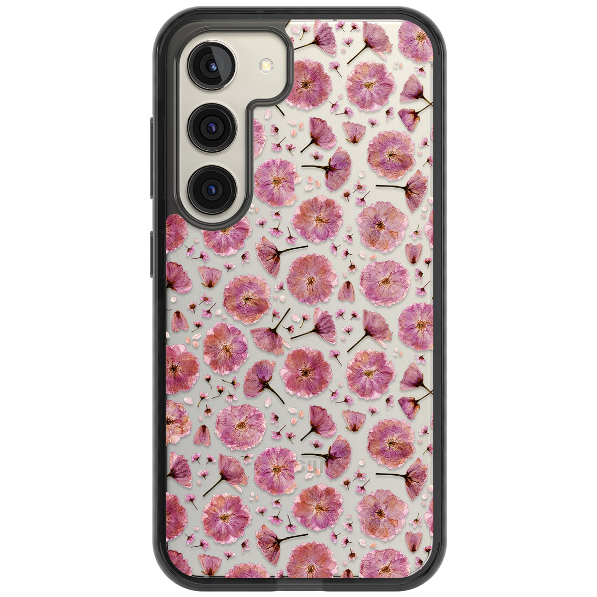 Pink Florals & Blossom Samsung S22 / Samsung S22 Plus / Samsung S23 / Samsung S23 Plus / Samsung S24 / Samsung S24 Plus Impact Black Phone Case front