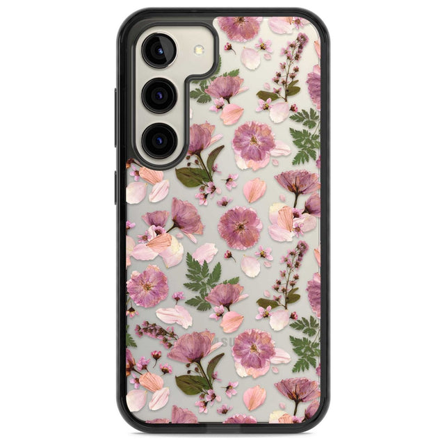 Floral Menagerie Transparent Design Phone Case Samsung S22 / Black Impact Case,Samsung S23 / Black Impact Case Blanc Space