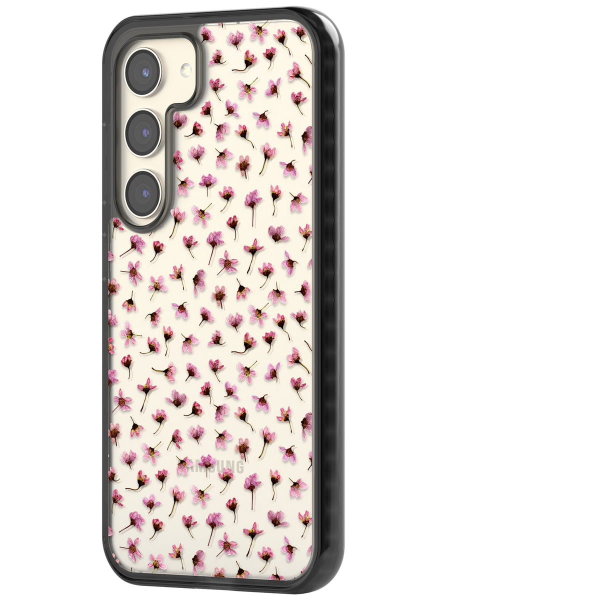 Cherry Flower Mist Samsung S22 / Samsung S22 Plus / Samsung S23 / Samsung S23 Plus / Samsung S24 / Samsung S24 Plus Impact Black Phone Case side