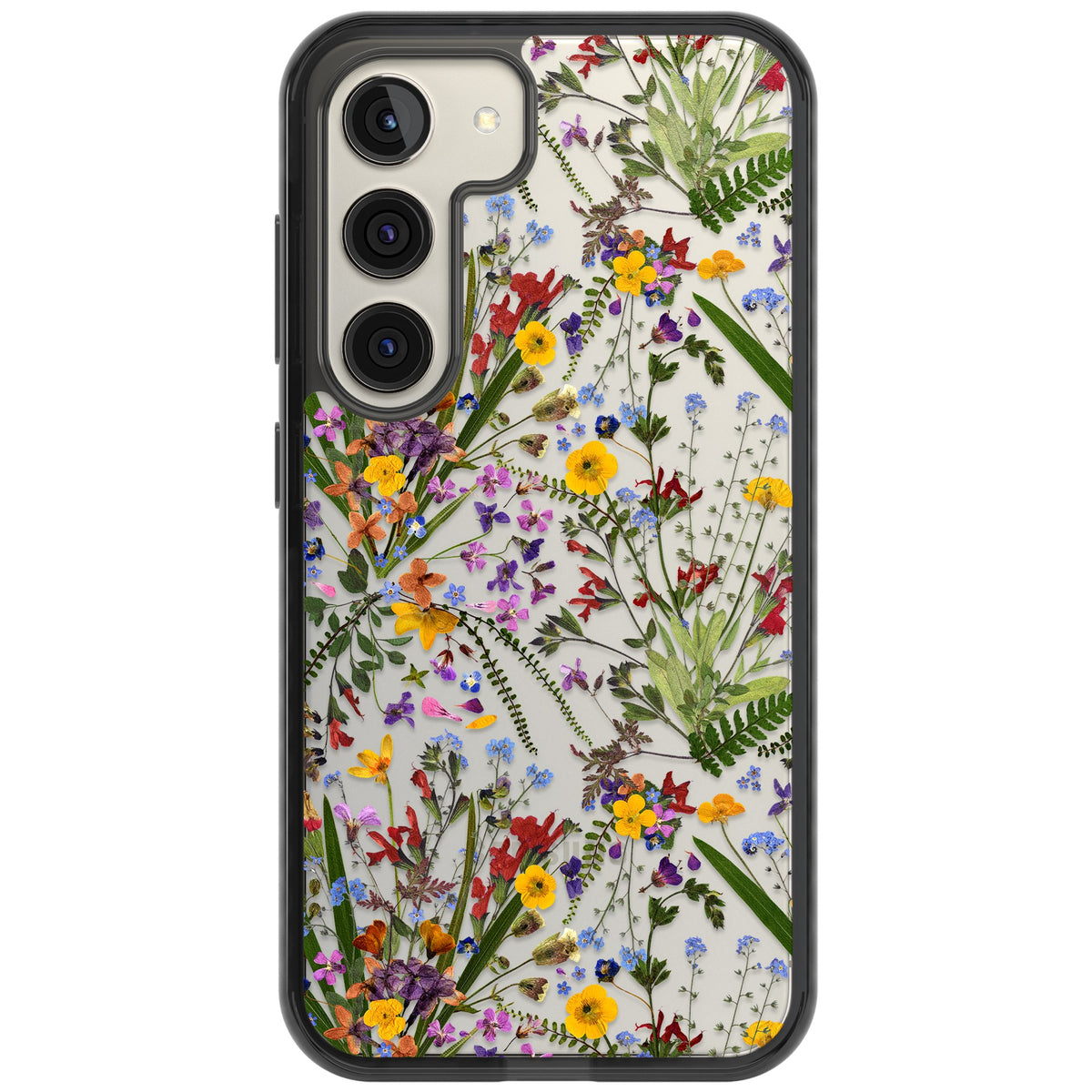 Wildflowers & Leaves Samsung S22 / Samsung S22 Plus / Samsung S23 / Samsung S23 Plus / Samsung S24 / Samsung S24 Plus Impact Black Phone Case front