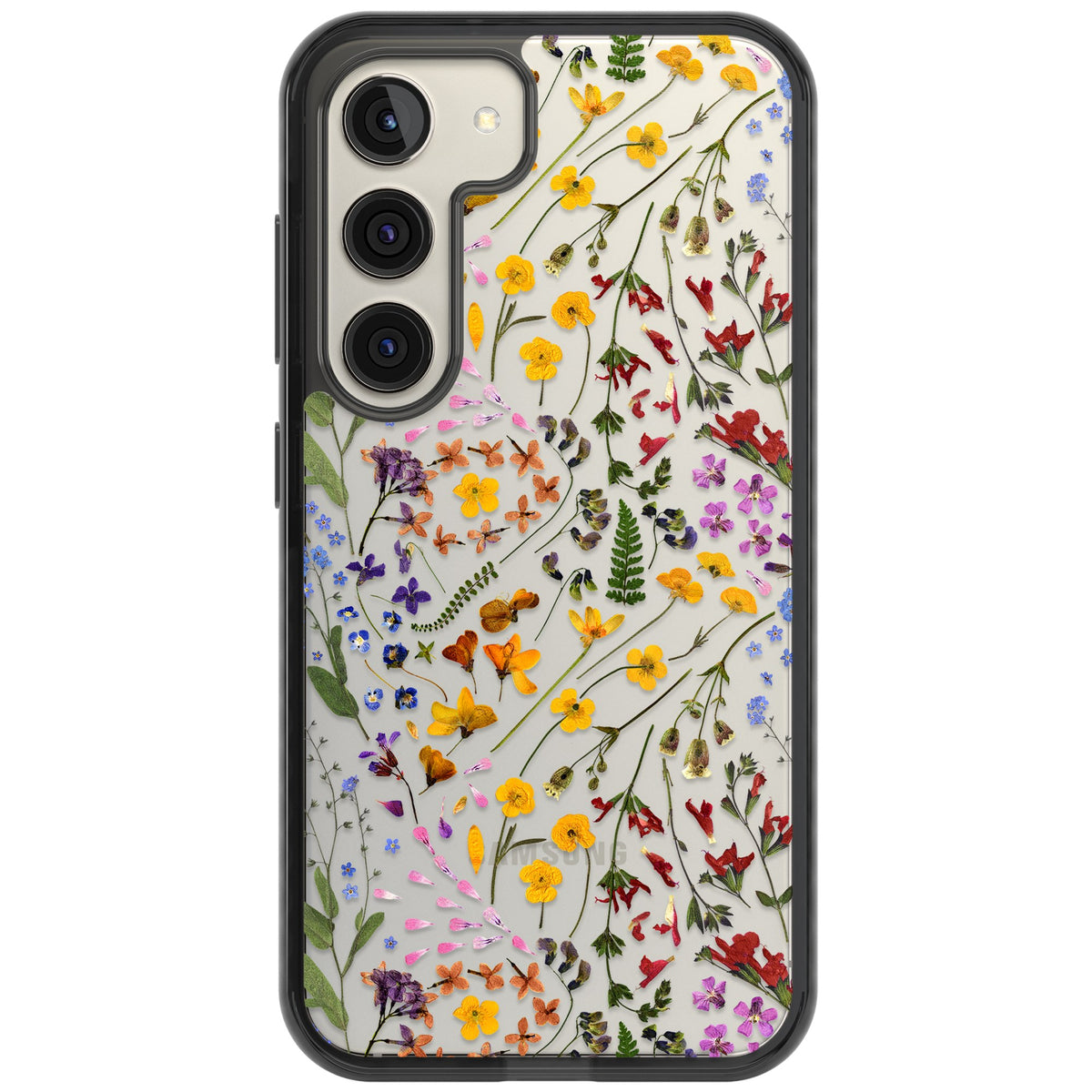 Wildflower Samsung S22 / Samsung S22 Plus / Samsung S23 / Samsung S23 Plus / Samsung S24 / Samsung S24 Plus Impact Black Phone Case front