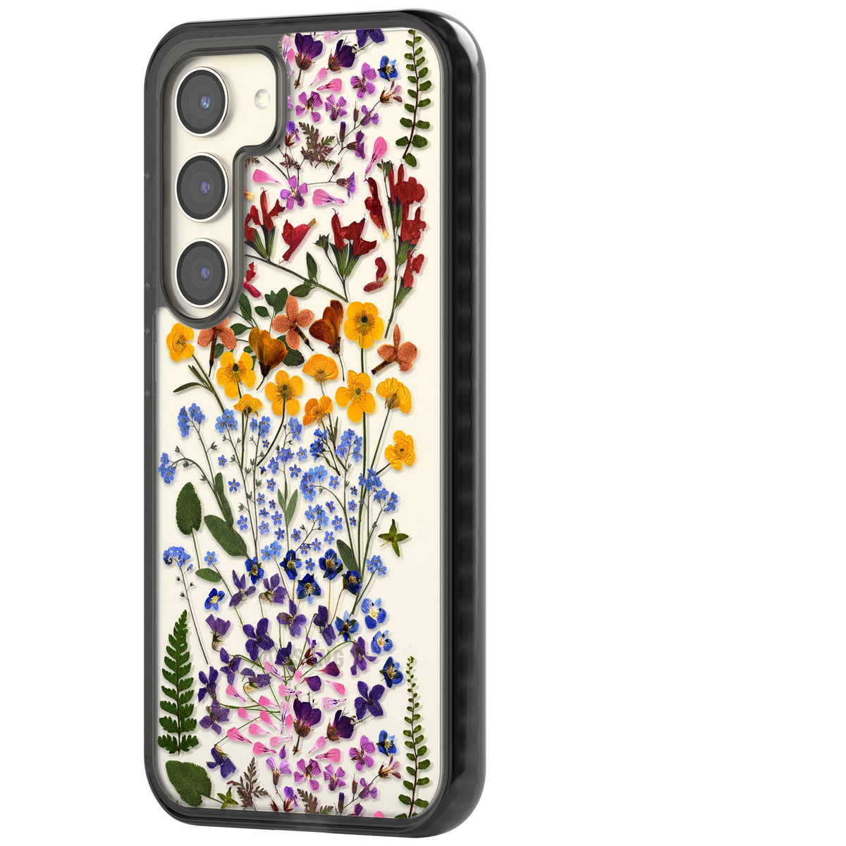 Wildflower Stripe Samsung S22 / Samsung S22 Plus / Samsung S23 / Samsung S23 Plus / Samsung S24 / Samsung S24 Plus Impact Black Phone Case side