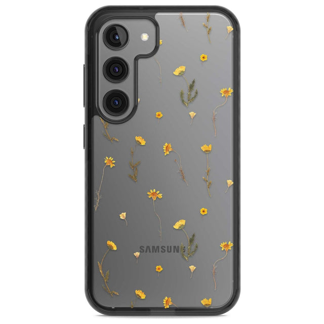 Mixed Yellow Flowers - Dried Flower-Inspired Phone Case Samsung S22 / Black Impact Case,Samsung S23 / Black Impact Case Blanc Space
