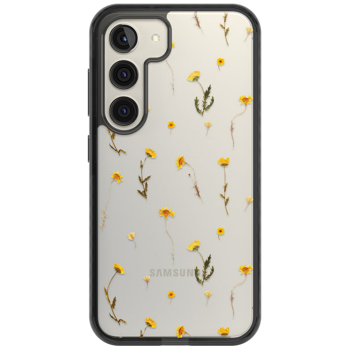 Yellow Wildflower Samsung S22 / Samsung S22 Plus / Samsung S23 / Samsung S23 Plus / Samsung S24 / Samsung S24 Plus Impact Black Phone Case front