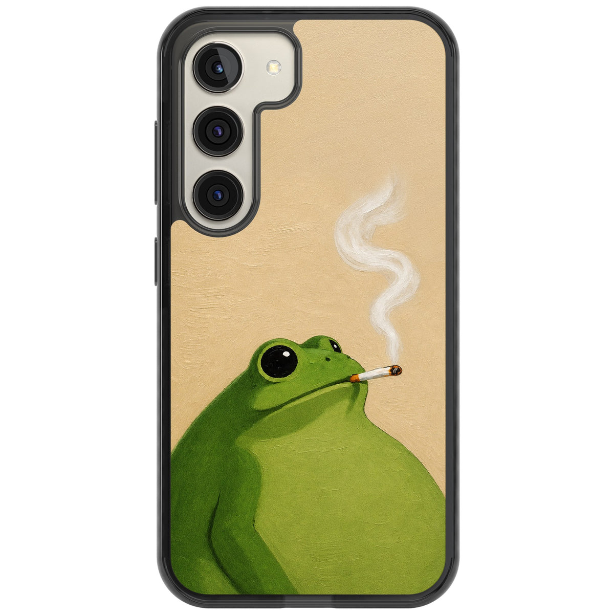 The Smoking Frog Samsung S22 / Samsung S22 Plus / Samsung S23 / Samsung S23 Plus / Samsung S24 / Samsung S24 Plus Impact Black Phone Case front