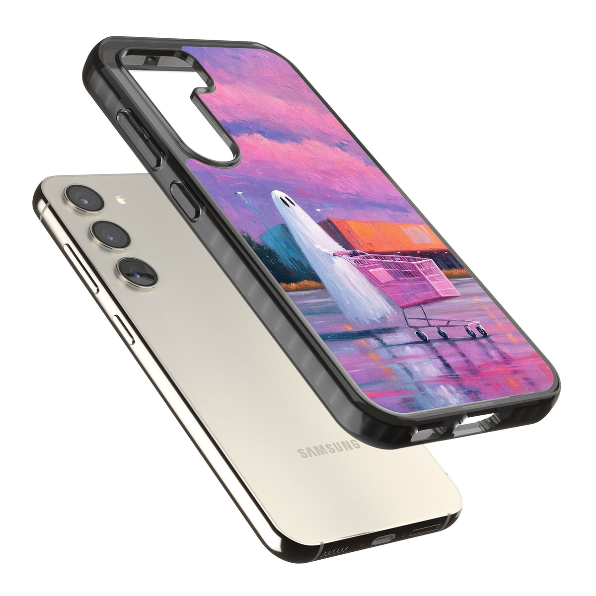 A Ghost's Errand Samsung S22 / Samsung S22 Plus / Samsung S23 / Samsung S23 Plus / Samsung S24 / Samsung S24 Plus Impact Black Phone Case angled