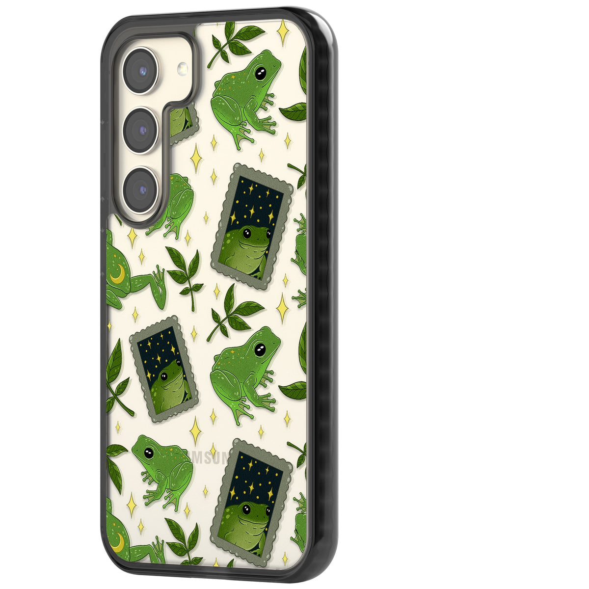 Starry Frog Stamps Samsung S22 / Samsung S22 Plus / Samsung S23 / Samsung S23 Plus / Samsung S24 / Samsung S24 Plus Impact Black Phone Case side