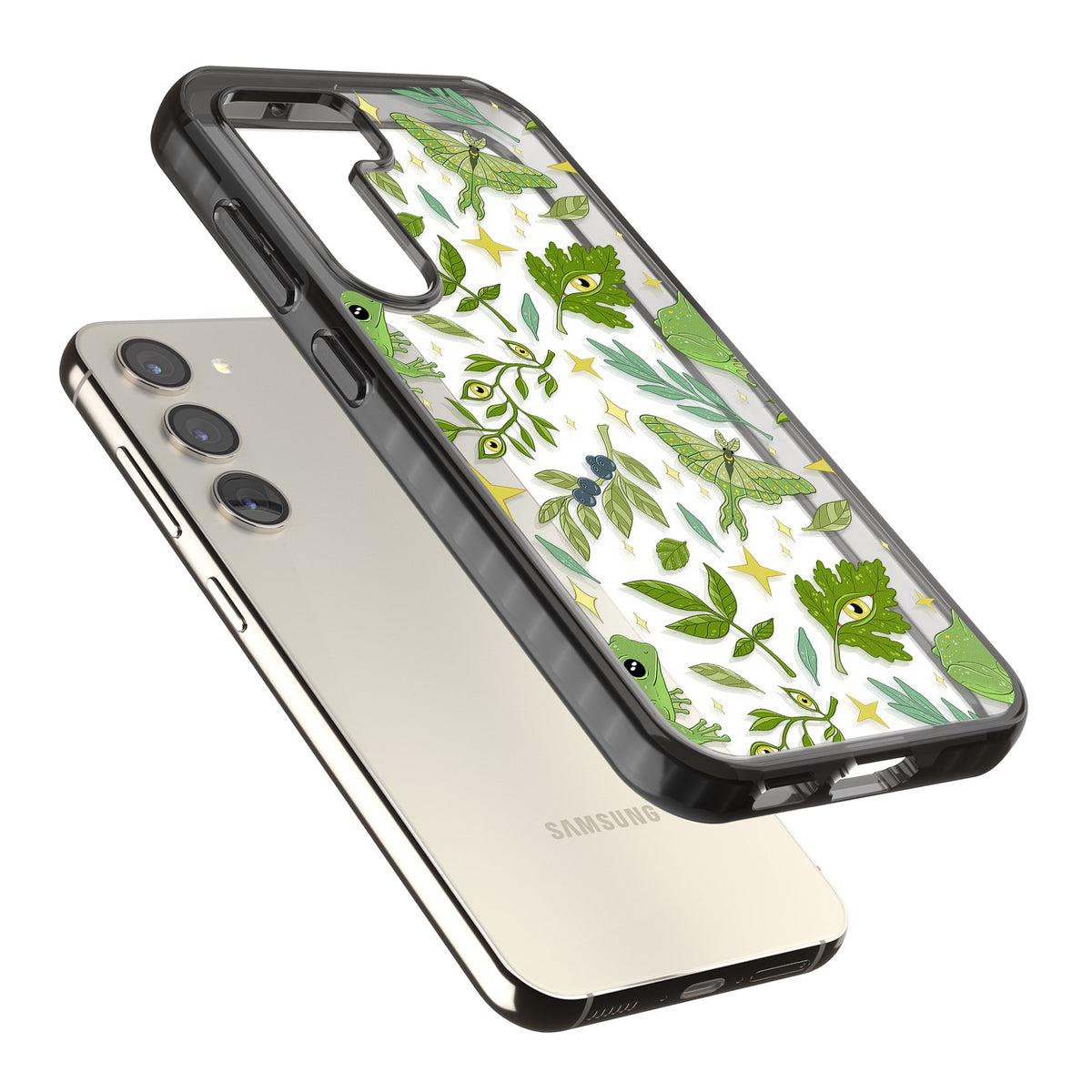 Forest Senses Samsung S22 / Samsung S22 Plus / Samsung S23 / Samsung S23 Plus / Samsung S24 / Samsung S24 Plus Impact Black Phone Case angled