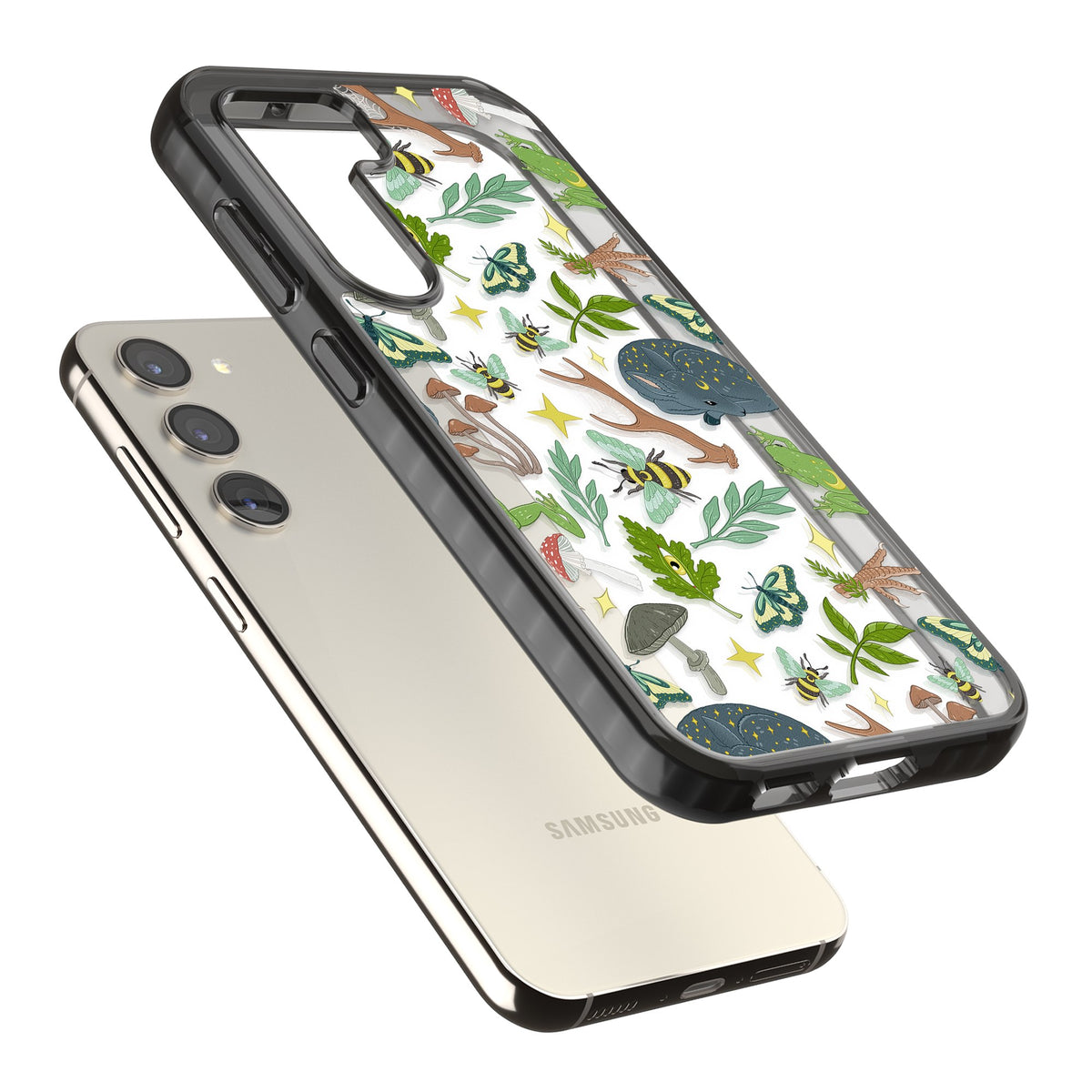 Woodland Dreams Samsung S22 / Samsung S22 Plus / Samsung S23 / Samsung S23 Plus / Samsung S24 / Samsung S24 Plus Impact Black Phone Case angled
