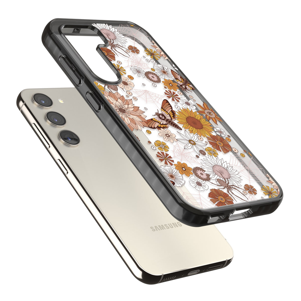 Halloween Wildlife Samsung S22 / Samsung S22 Plus / Samsung S23 / Samsung S23 Plus / Samsung S24 / Samsung S24 Plus Impact Black Phone Case angled