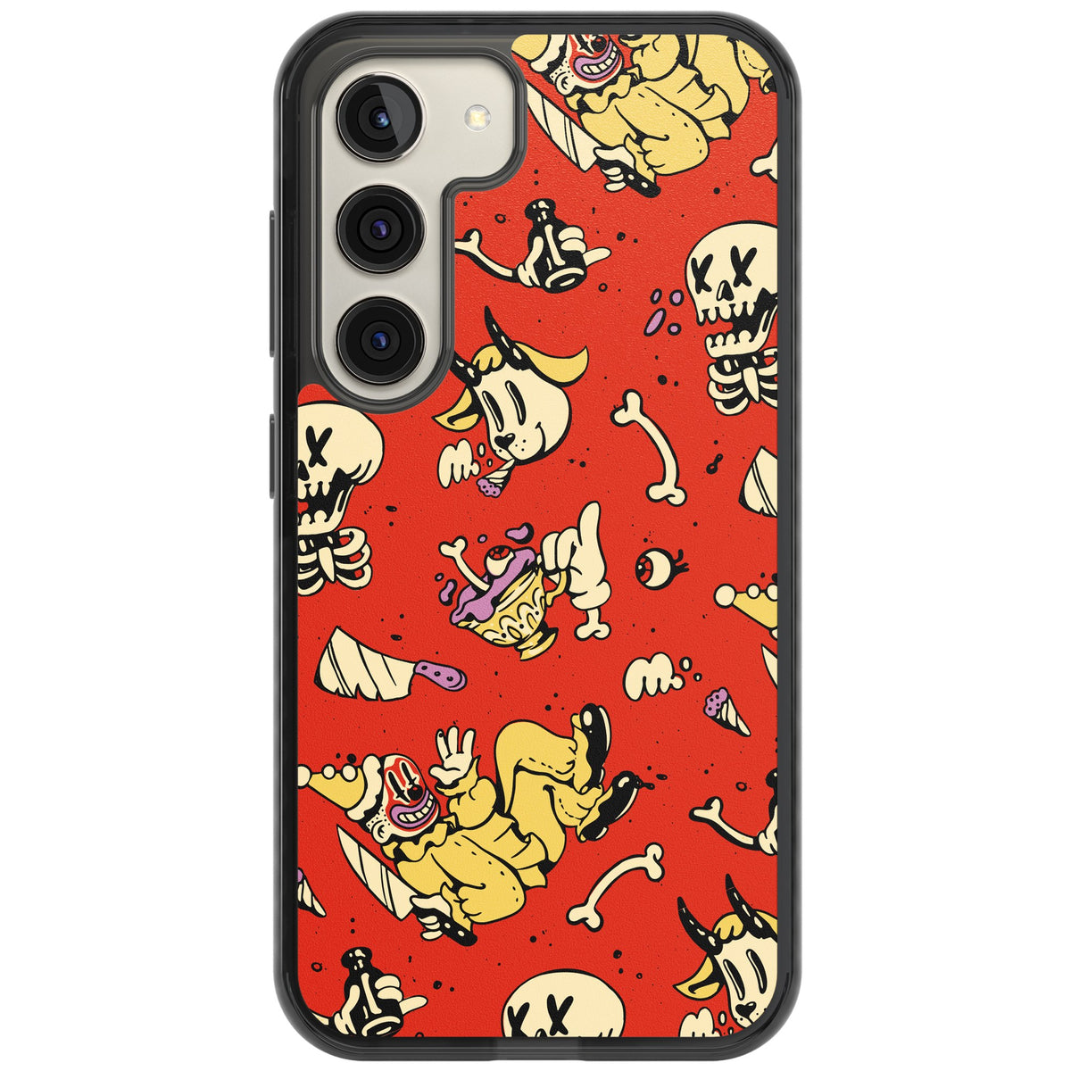 Crimson Carnival Samsung S22 / Samsung S22 Plus / Samsung S23 / Samsung S23 Plus / Samsung S24 / Samsung S24 Plus Impact Black Phone Case front