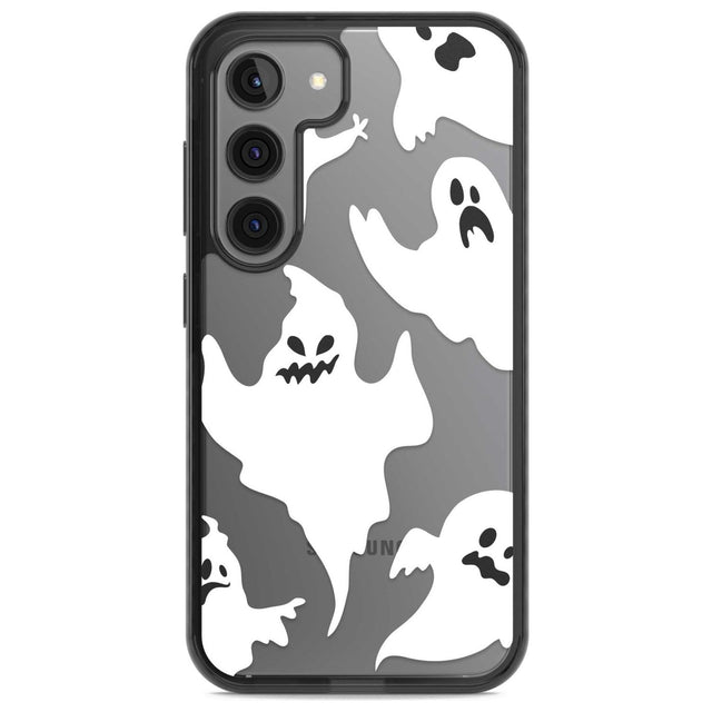 Ghost Pattern Phone Case Samsung S22 / Black Impact Case,Samsung S23 / Black Impact Case Blanc Space
