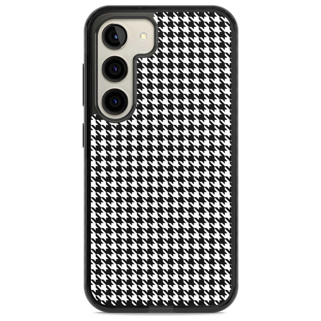 Black Houndstooth Pattern Phone Case Samsung S22 / Black Impact Case,Samsung S23 / Black Impact Case Blanc Space