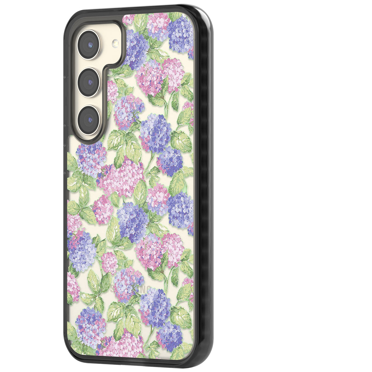 Cottage Hydrangea Samsung S22 / Samsung S22 Plus / Samsung S23 / Samsung S23 Plus / Samsung S24 / Samsung S24 Plus Impact Black Phone Case side