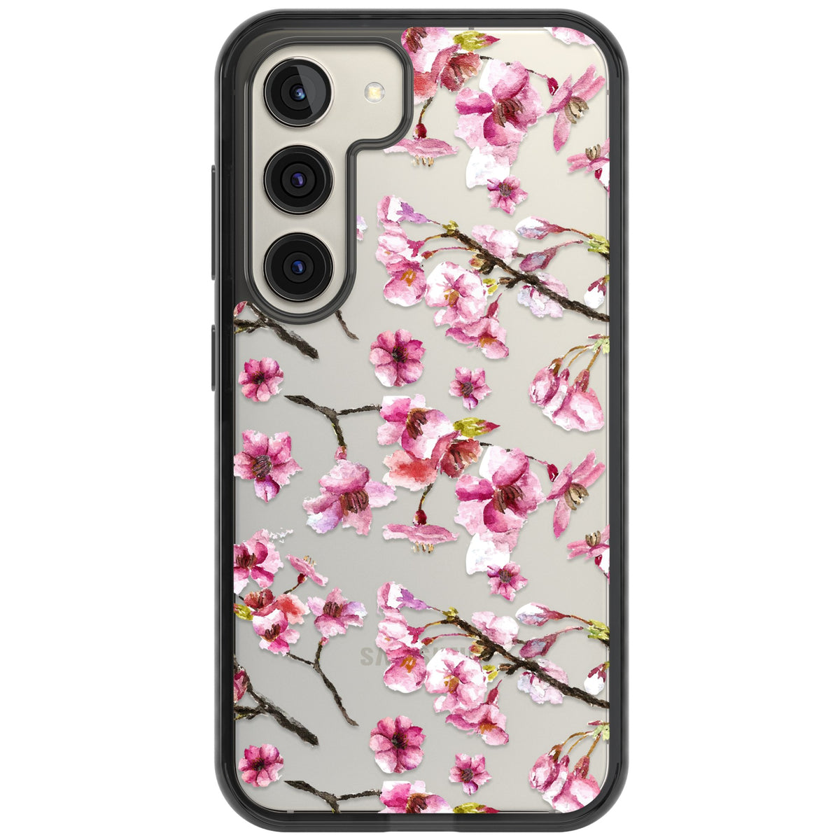 Sakura Bloom Samsung S22 / Samsung S22 Plus / Samsung S23 / Samsung S23 Plus / Samsung S24 / Samsung S24 Plus Impact Black Phone Case front