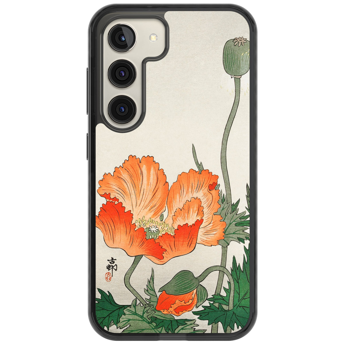Birds And Plants By Ohara Koson Samsung S22 / Samsung S22 Plus / Samsung S23 / Samsung S23 Plus / Samsung S24 / Samsung S24 Plus Impact Black Phone Case front