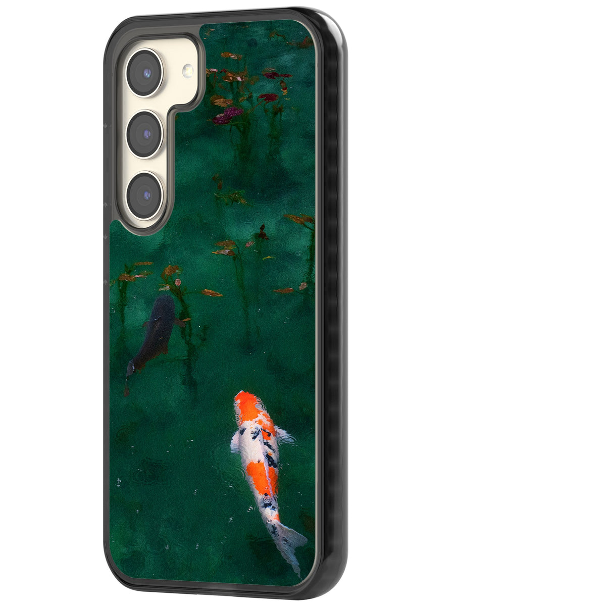 Koi Fish Samsung S22 / Samsung S22 Plus / Samsung S23 / Samsung S23 Plus / Samsung S24 / Samsung S24 Plus Impact Black Phone Case side