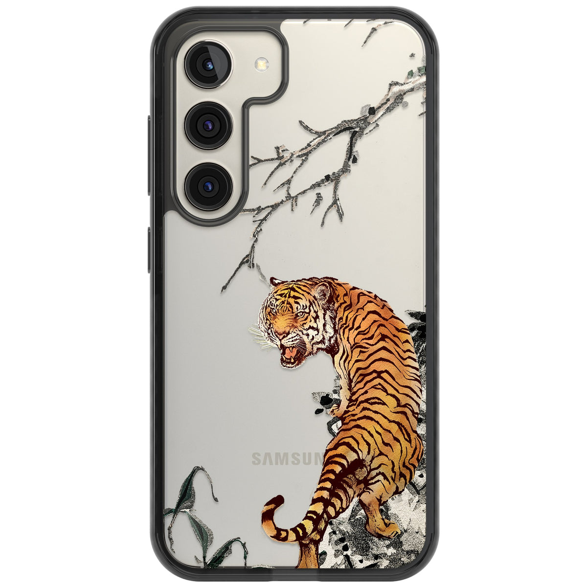 Roaring Tiger Samsung S22 / Samsung S22 Plus / Samsung S23 / Samsung S23 Plus / Samsung S24 / Samsung S24 Plus Impact Black Phone Case front