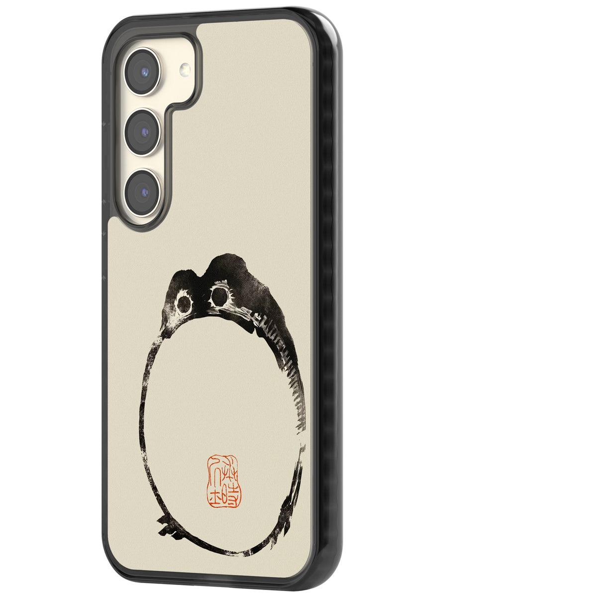 Matsumoto Hoji Round Frog Samsung S22 / Samsung S22 Plus / Samsung S23 / Samsung S23 Plus / Samsung S24 / Samsung S24 Plus Impact Black Phone Case side