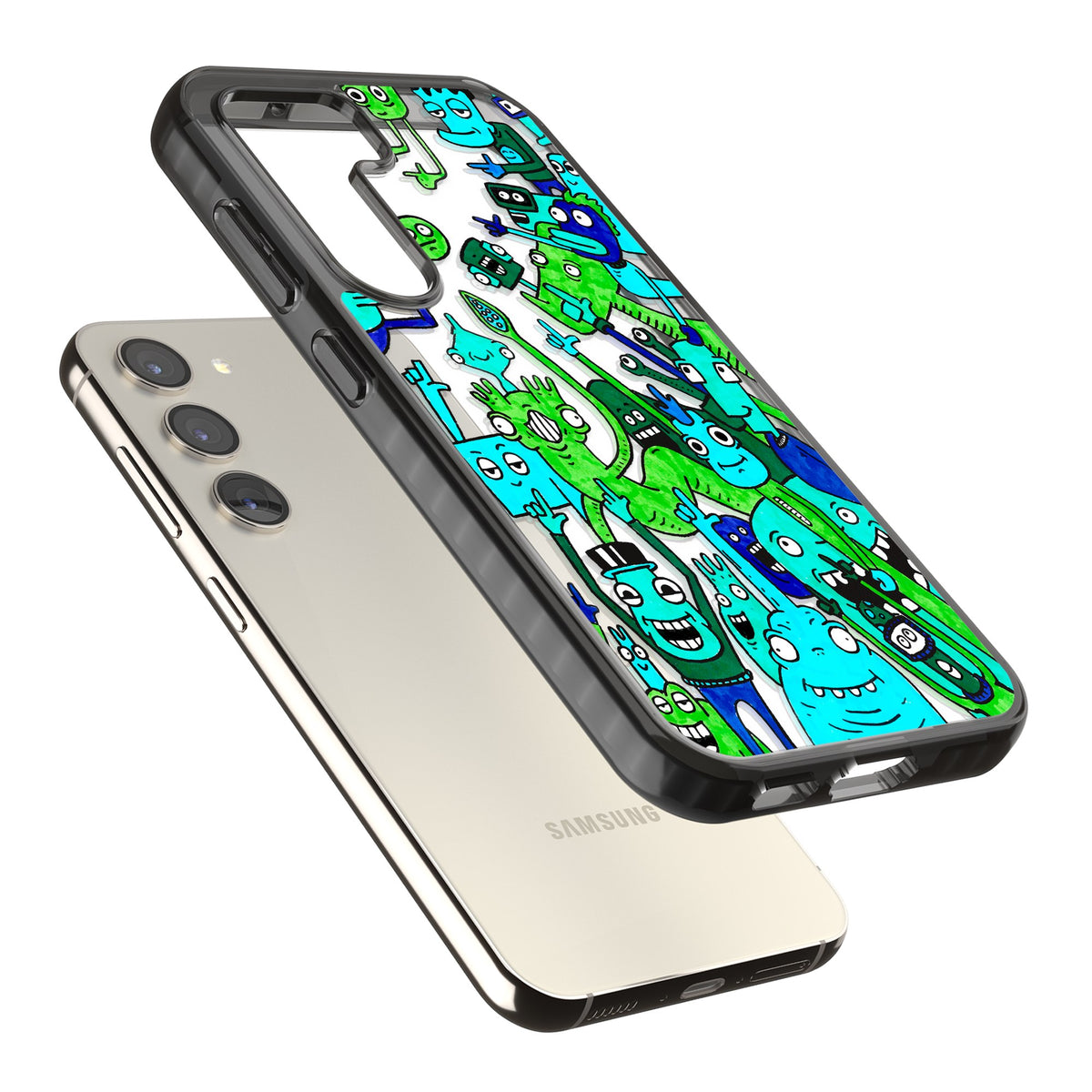 Don't Point Samsung S22 / Samsung S22 Plus / Samsung S23 / Samsung S23 Plus / Samsung S24 / Samsung S24 Plus Impact Black Phone Case angled