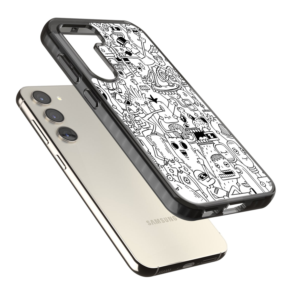 Stack Original Samsung S22 / Samsung S22 Plus / Samsung S23 / Samsung S23 Plus / Samsung S24 / Samsung S24 Plus Impact Black Phone Case angled