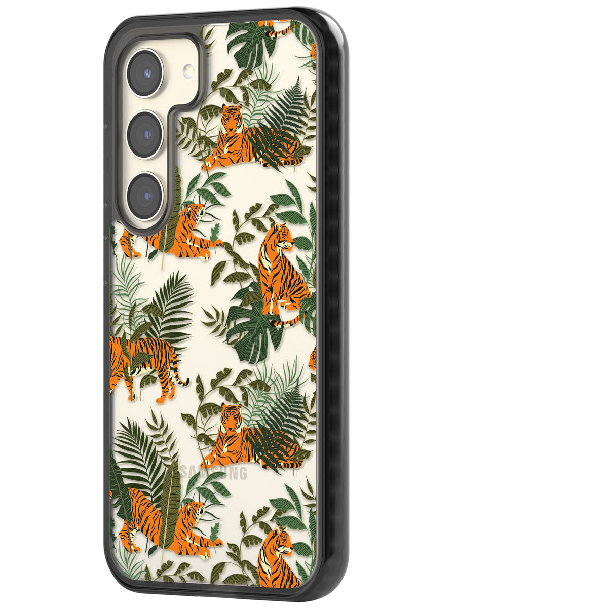 Tiger & Fern Jungle Samsung S22 / Samsung S22 Plus / Samsung S23 / Samsung S23 Plus / Samsung S24 / Samsung S24 Plus Impact Black Phone Case side