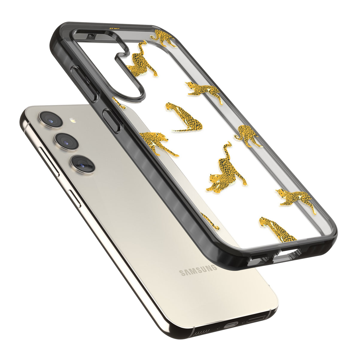 Wild Amber Samsung S22 / Samsung S22 Plus / Samsung S23 / Samsung S23 Plus / Samsung S24 / Samsung S24 Plus Impact Black Phone Case angled