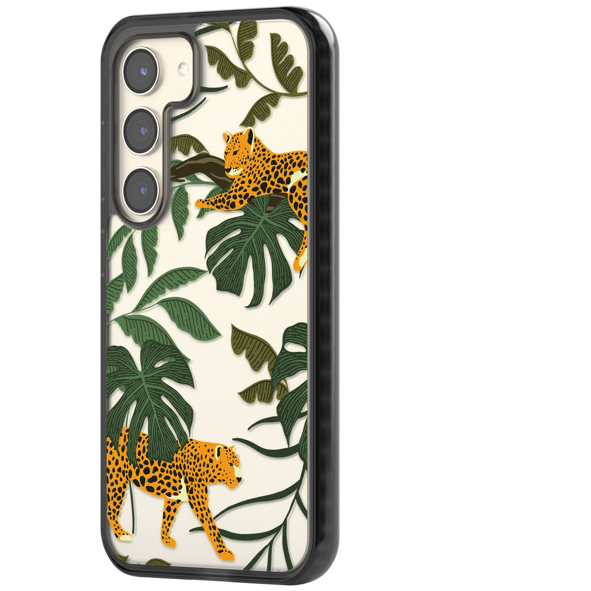 Jungle Cats Samsung S22 / Samsung S22 Plus / Samsung S23 / Samsung S23 Plus / Samsung S24 / Samsung S24 Plus Impact Black Phone Case side