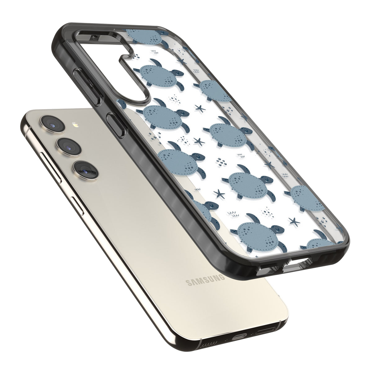Turtle Voyage Samsung S22 / Samsung S22 Plus / Samsung S23 / Samsung S23 Plus / Samsung S24 / Samsung S24 Plus Impact Black Phone Case angled