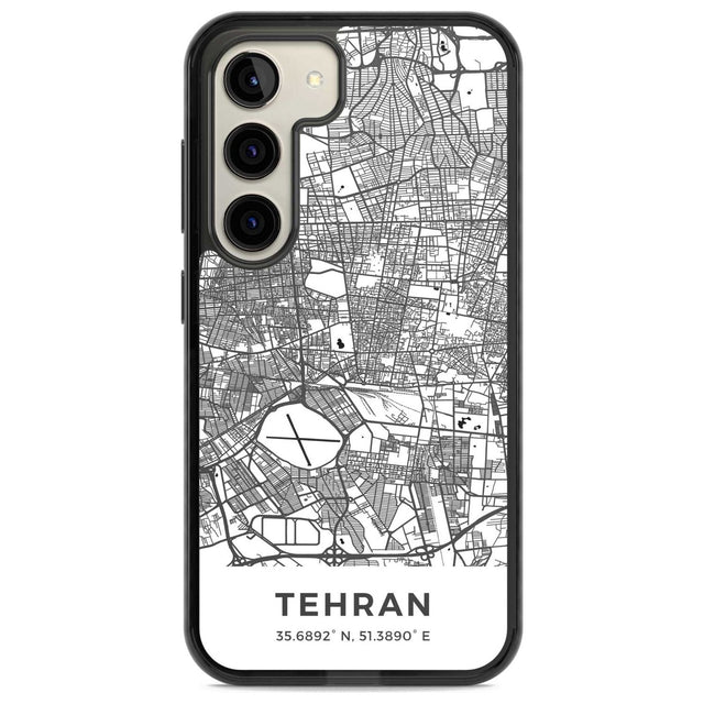 Map of Tehran, Iran Phone Case Samsung S22 / Black Impact Case,Samsung S23 / Black Impact Case Blanc Space