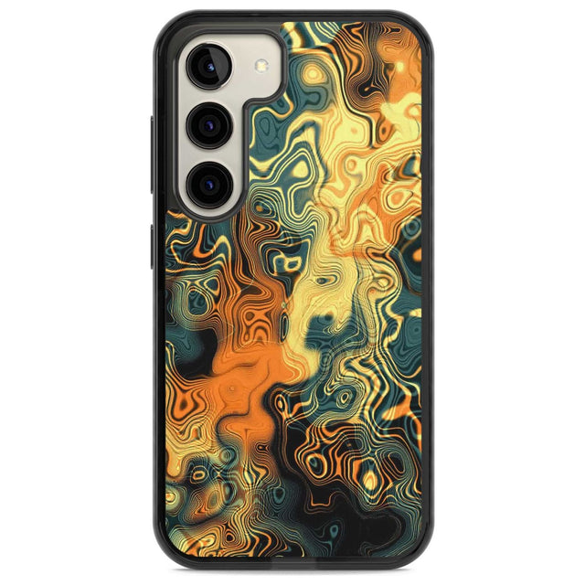 Gold Green Marble Phone Case Samsung S22 / Black Impact Case,Samsung S23 / Black Impact Case Blanc Space