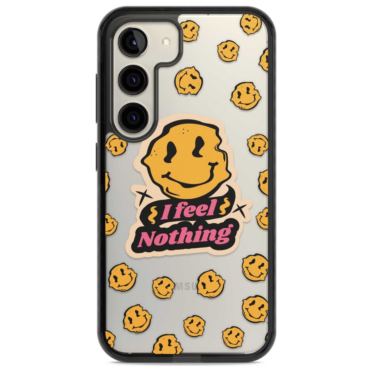 I feel nothing (Clear) Phone Case Samsung S22 / Black Impact Case,Samsung S23 / Black Impact Case Blanc Space