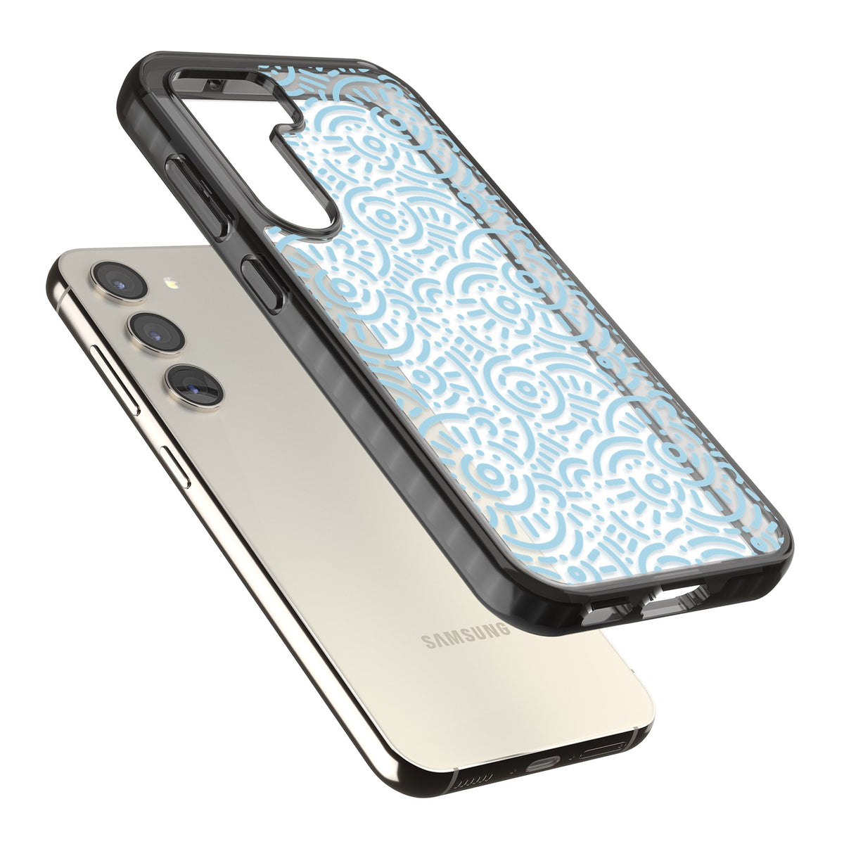 Memphis Sky Samsung S22 / Samsung S22 Plus / Samsung S23 / Samsung S23 Plus / Samsung S24 / Samsung S24 Plus Impact Black Phone Case angled