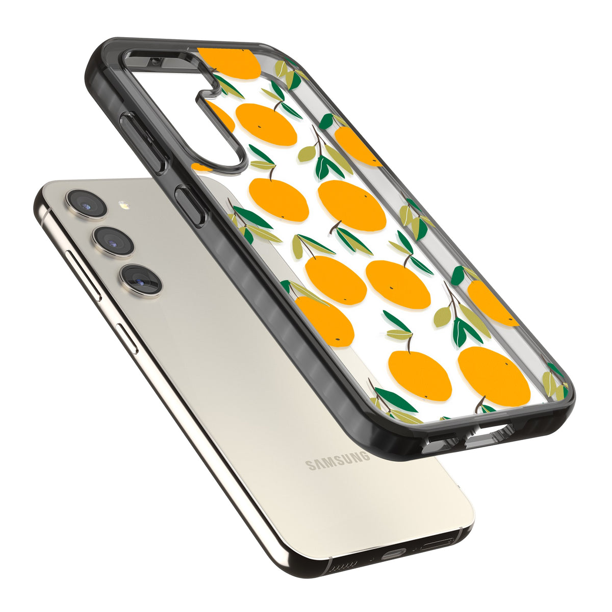 Citrus Grove Samsung S22 / Samsung S22 Plus / Samsung S23 / Samsung S23 Plus / Samsung S24 / Samsung S24 Plus Impact Black Phone Case angled