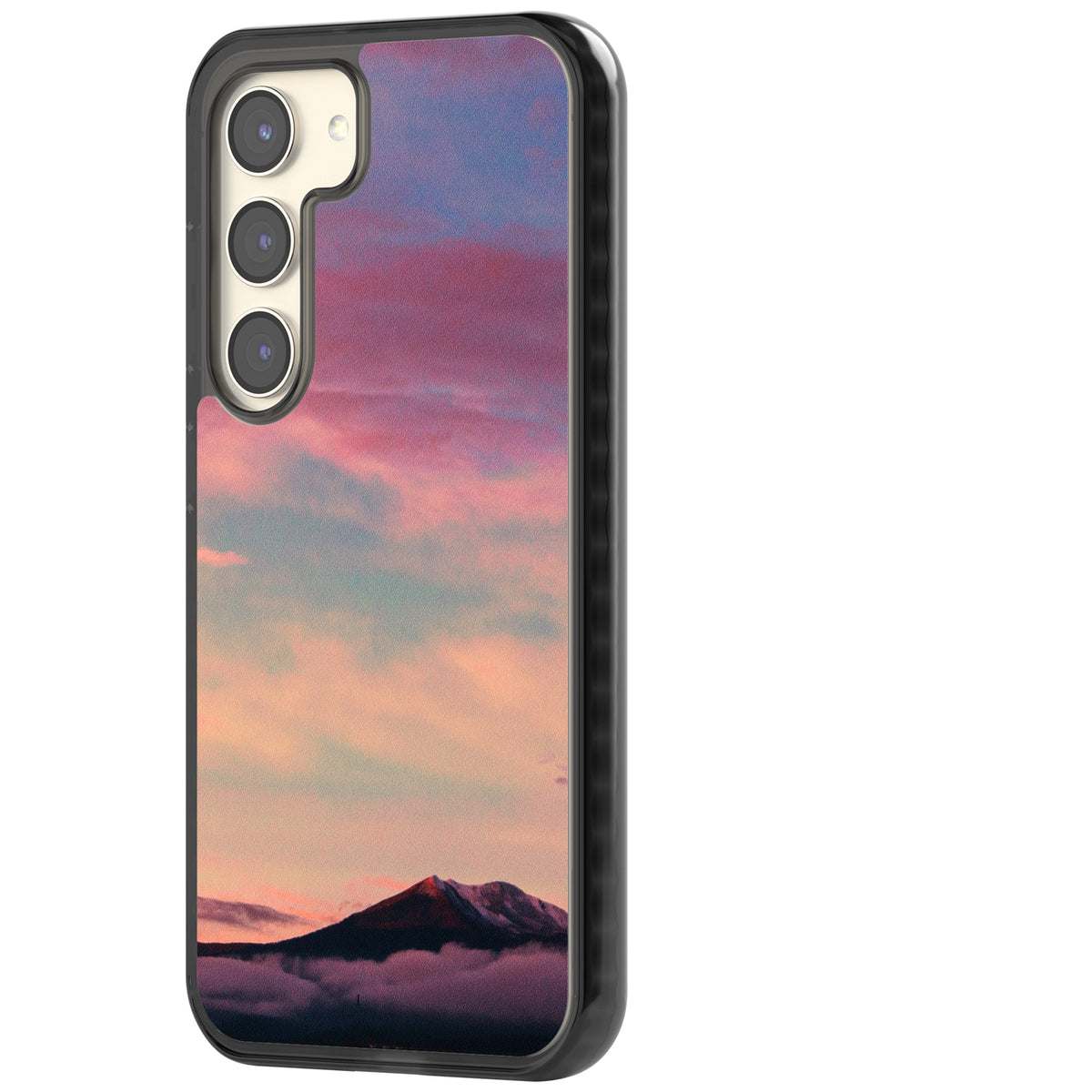 Pastel Mountain Sunset Samsung S22 / Samsung S22 Plus / Samsung S23 / Samsung S23 Plus / Samsung S24 / Samsung S24 Plus Impact Black Phone Case side