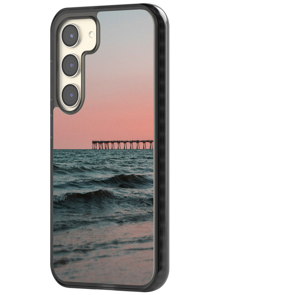 Sunset Pier Samsung S22 / Samsung S22 Plus / Samsung S23 / Samsung S23 Plus / Samsung S24 / Samsung S24 Plus Impact Black Phone Case side
