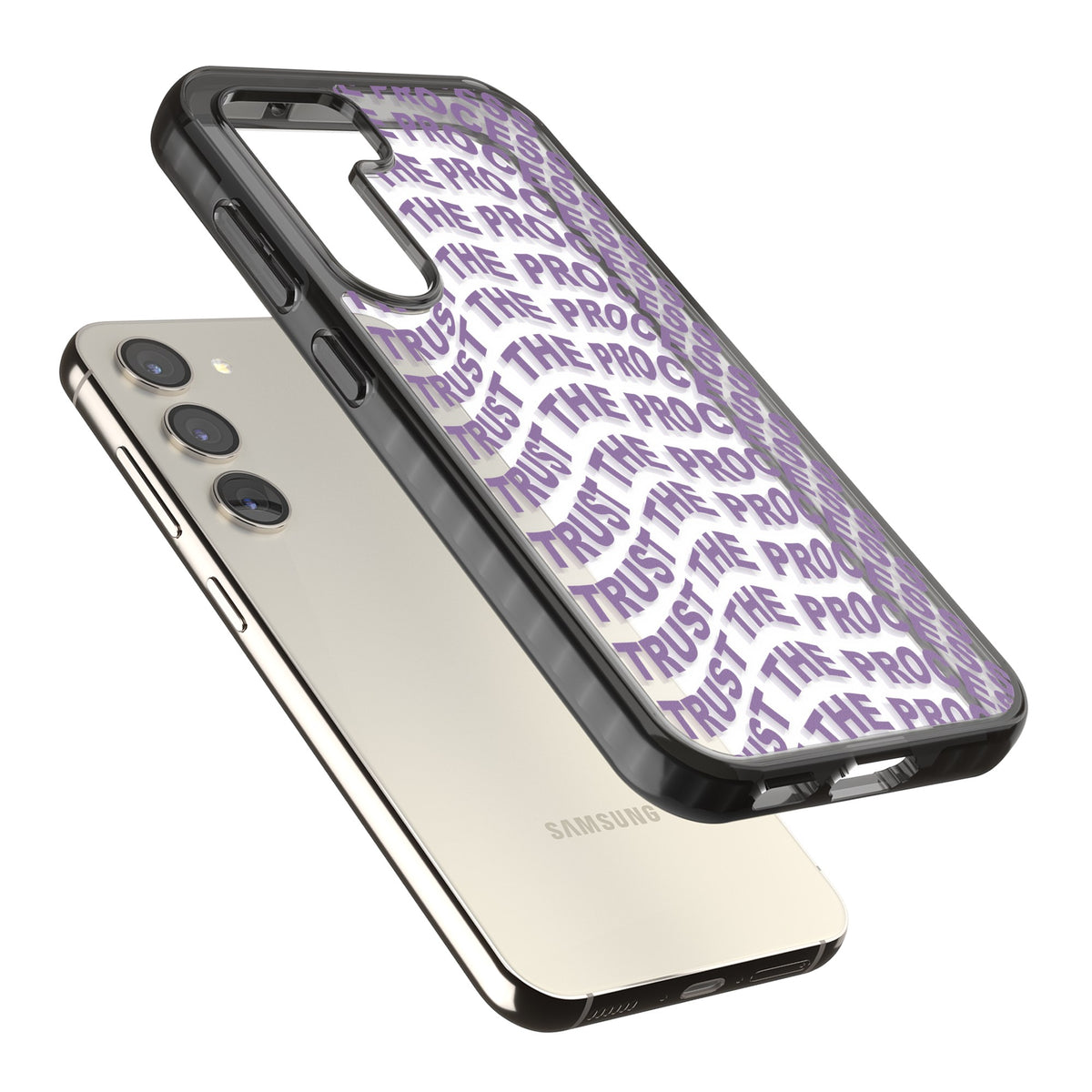 Trust The Process Samsung S22 / Samsung S22 Plus / Samsung S23 / Samsung S23 Plus / Samsung S24 / Samsung S24 Plus Impact Black Phone Case angled